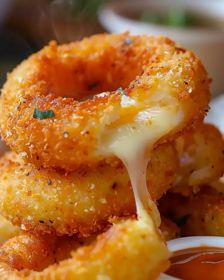 Cheesy Stuffed Mozzarella Onion Rings