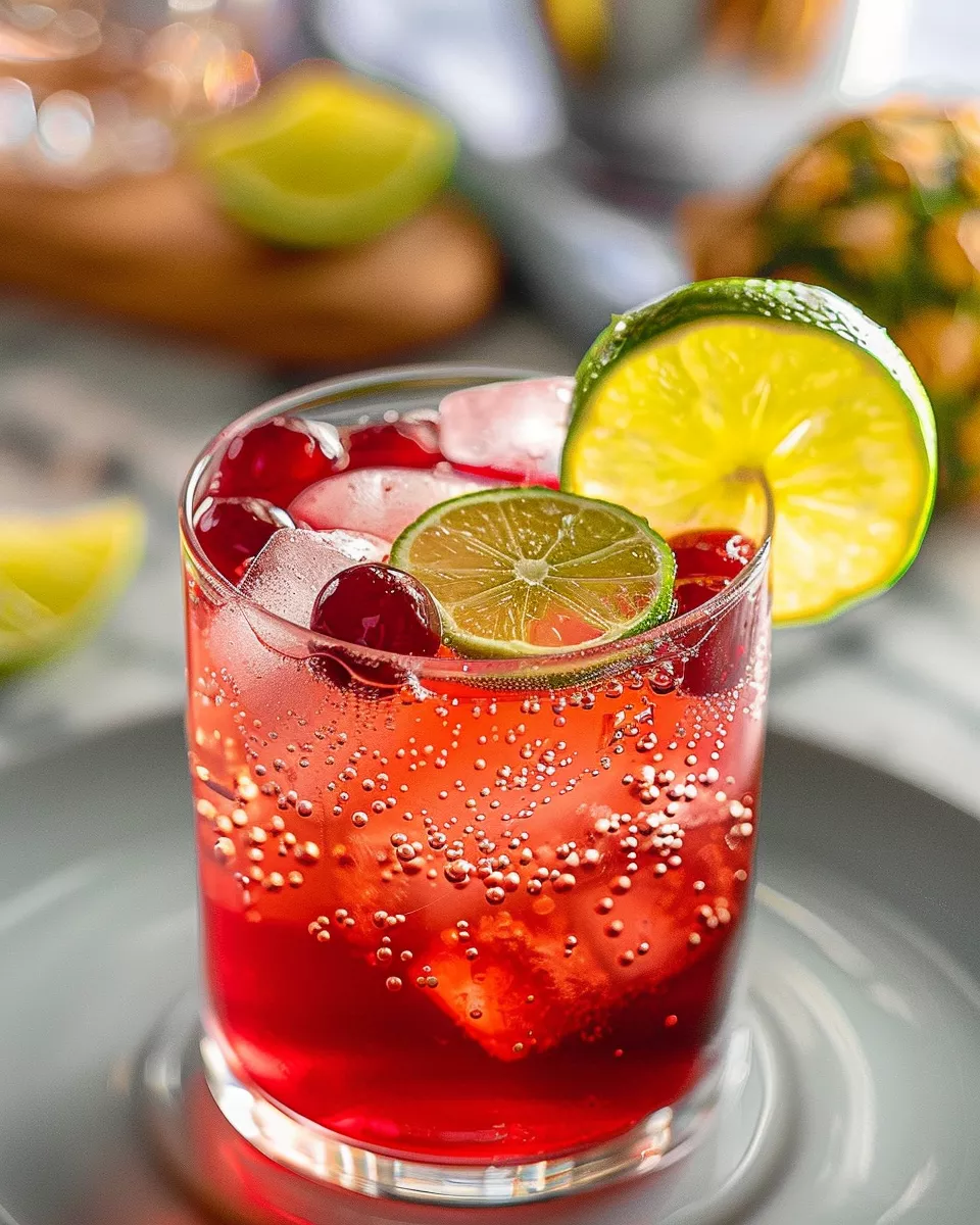 pineapple cranberry chrismas drink