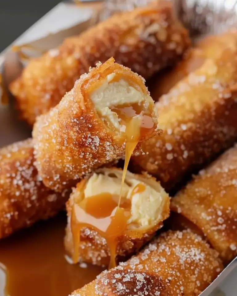 Cheesecake Egg Rolls- With Caramel Sauce