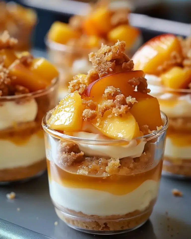 Peach Cobbler Cheesecake Cups