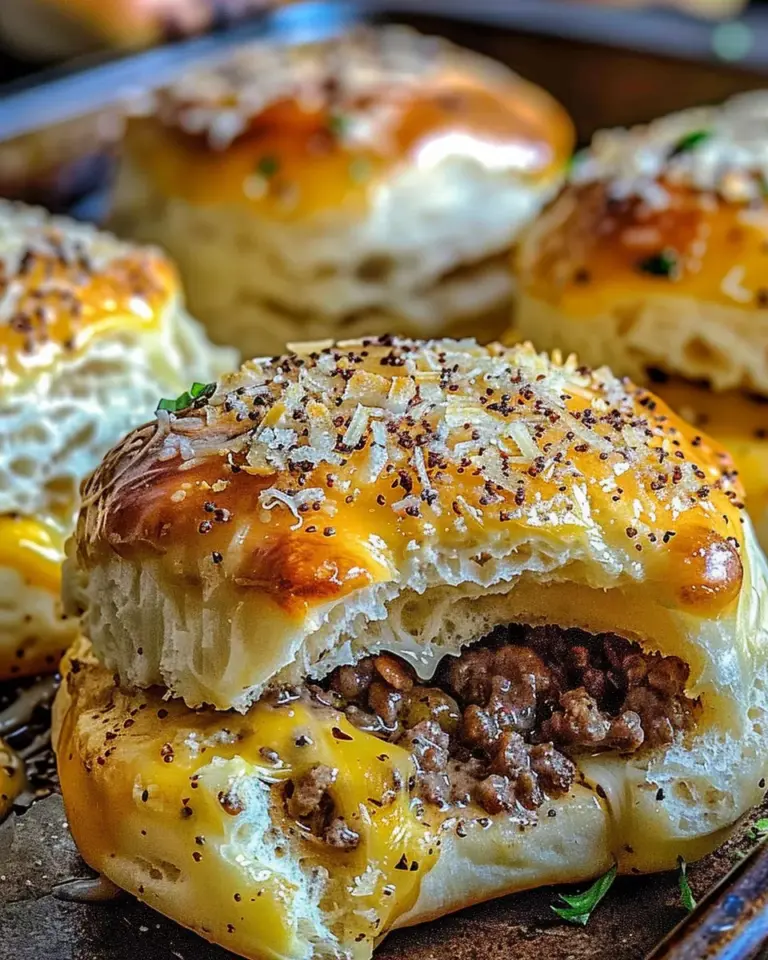 Garlic Parmesan Cheeseburger Bombs