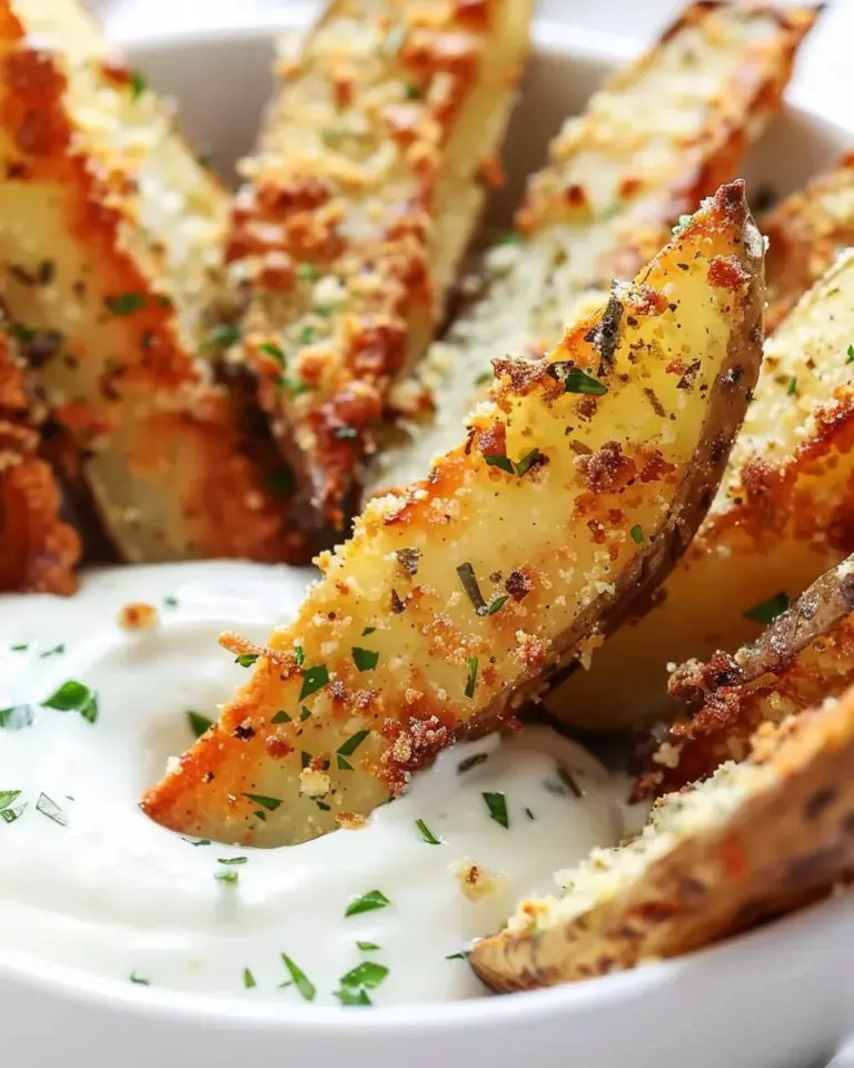 Crispy Baked Garlic Parmesan Potato Wedges