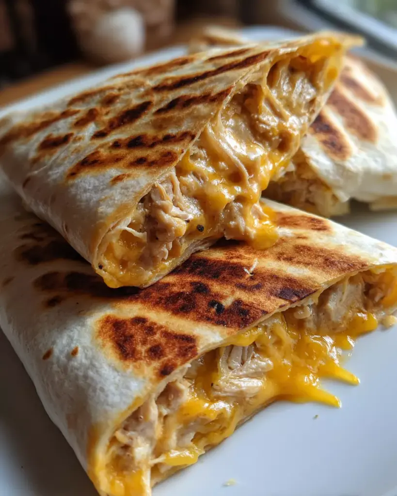 Cheesy Garlic Chicken Wraps