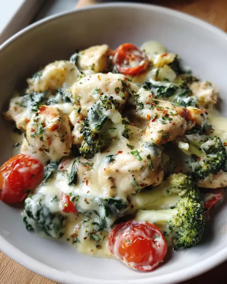 Garlic Chicken with Broccoli and Spinach