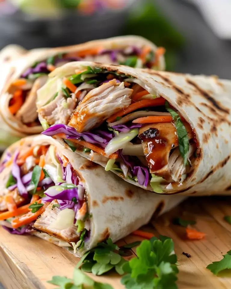 BBQ Chicken Coleslaw Wraps