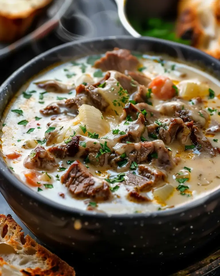 One-Pot Philly Cheesesteak Soup