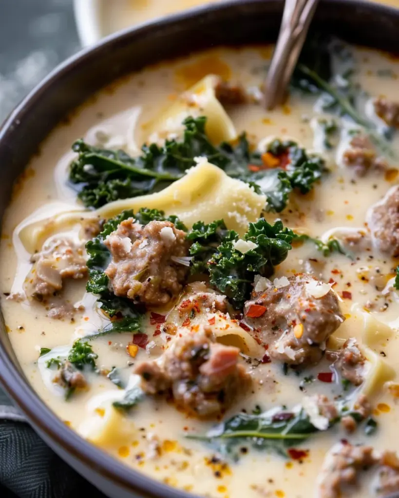 Creamy White Lasagna Soup