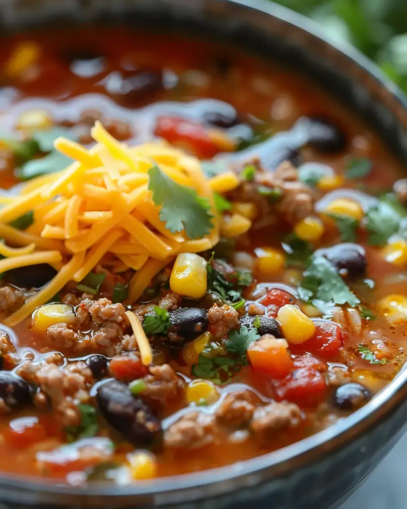 Crockpot Taco Rice Soup Recipe