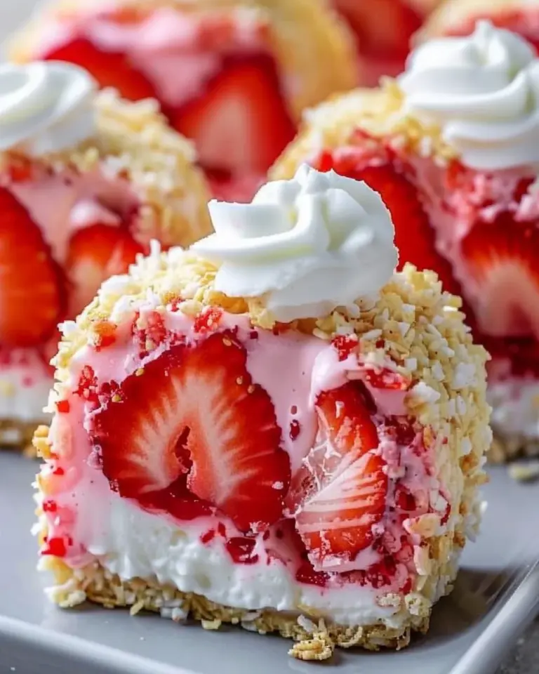 strawberry shortcake cheesecake dessert sushi rolls