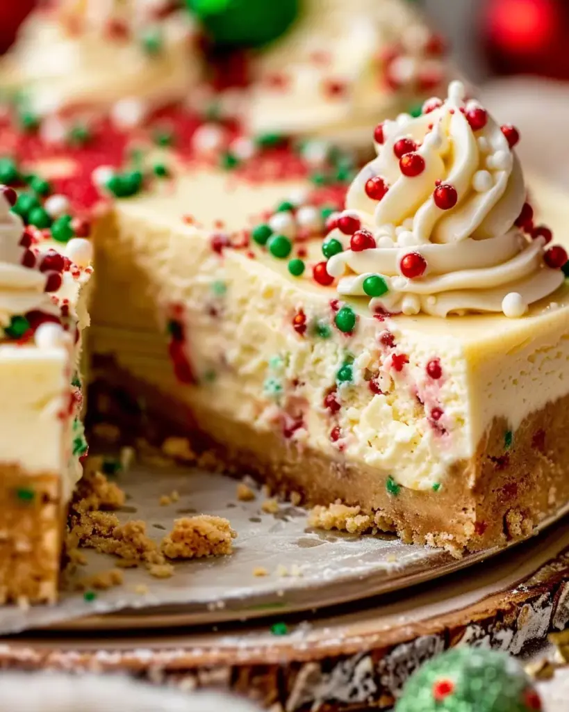 Christmas Sugar Cookie Cheesecake