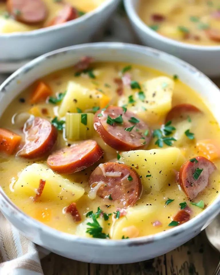 Cheesy Kielbasa Potato Soup