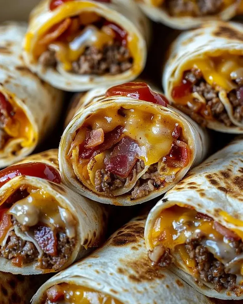 Ultimate Bacon Cheeseburger Tortilla Roll-ups