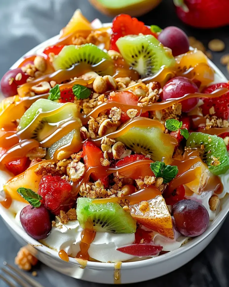 Caramel Crunch Cheesecake Fruit Salad