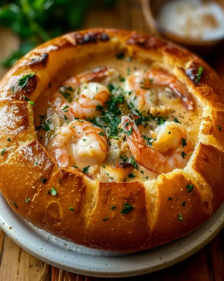 Stuffed Seafood Soup Bread Bowl