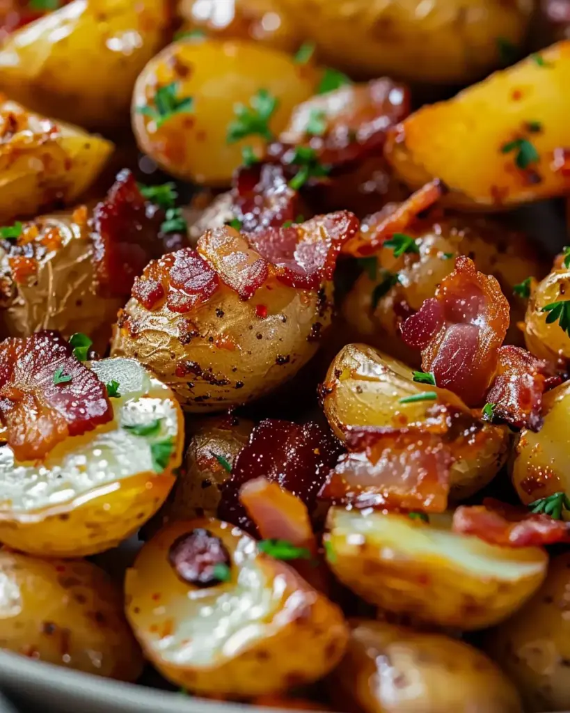 Crispy Bacon Honey Roasted Potatoes