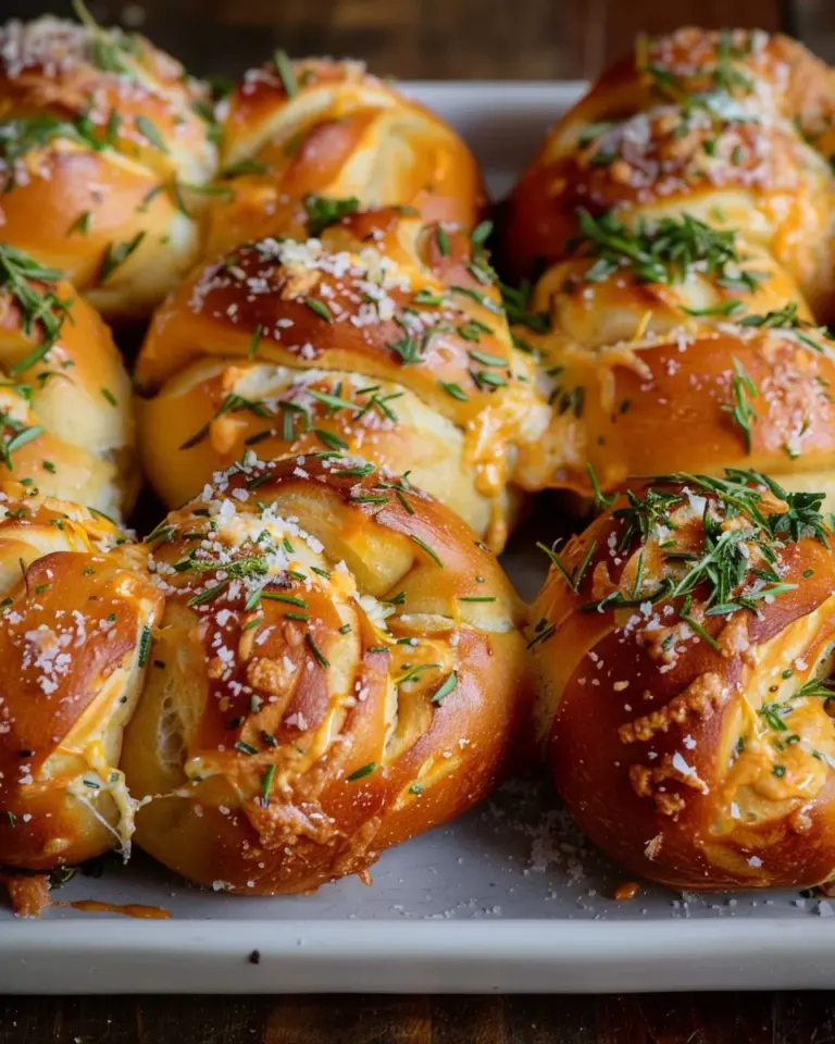 Mozzarella Stuffed Rosemary Parmesan Soft Pretzels