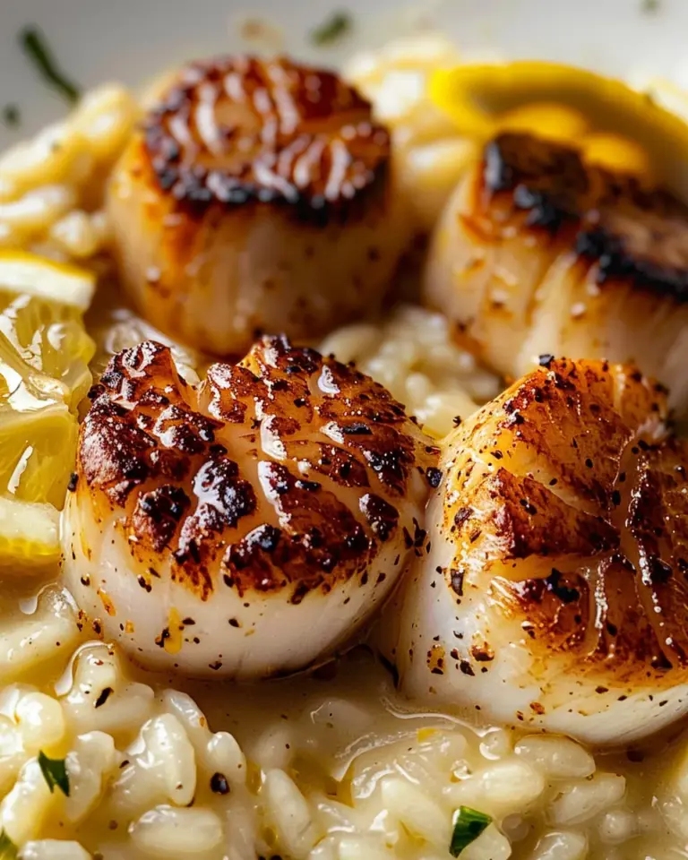 Seared Scallops and Lemon Parmesan Risotto
