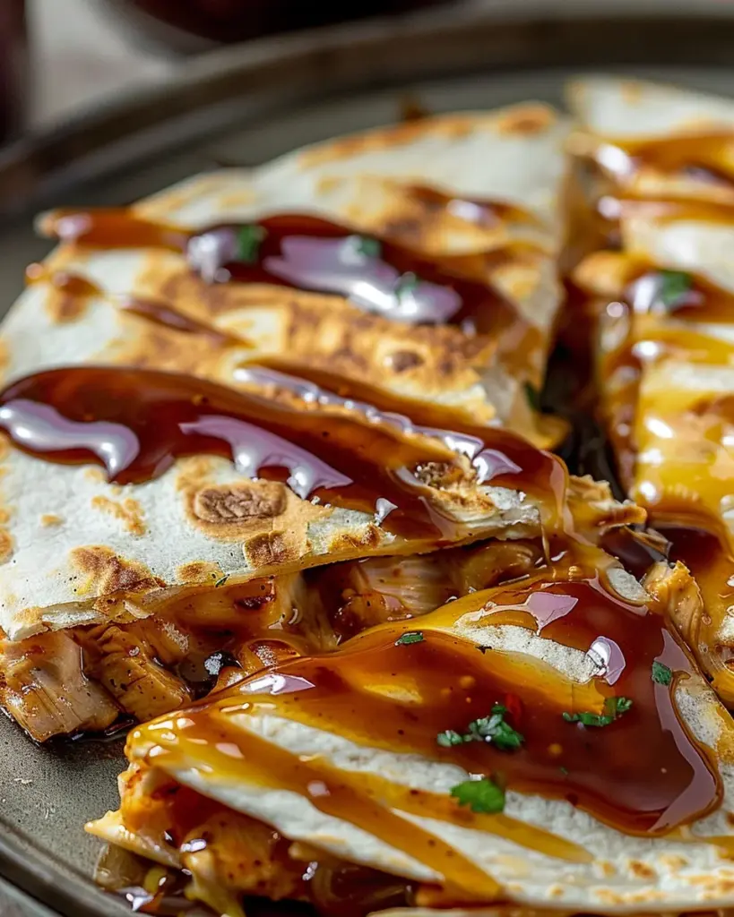 Hot Honey BBQ Chicken Quesadillas