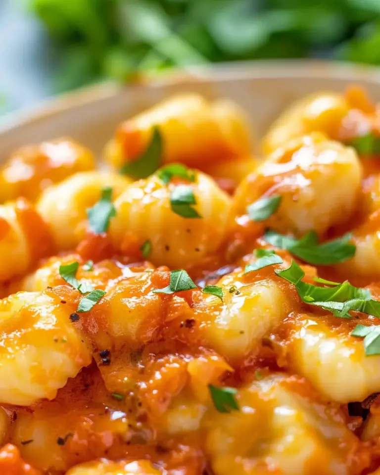 Gnocchi with Garlic Cream Tomato Sauce