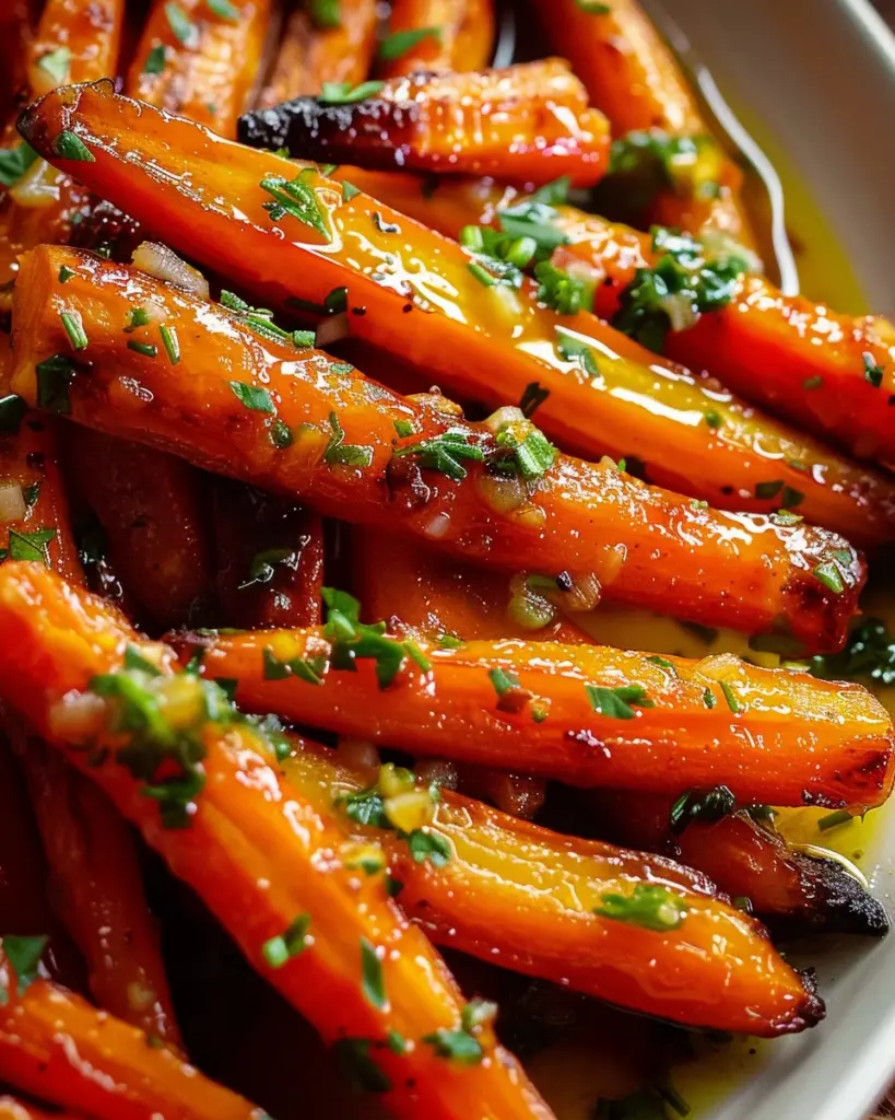 Honey Garlic Butter Roasted Carrots