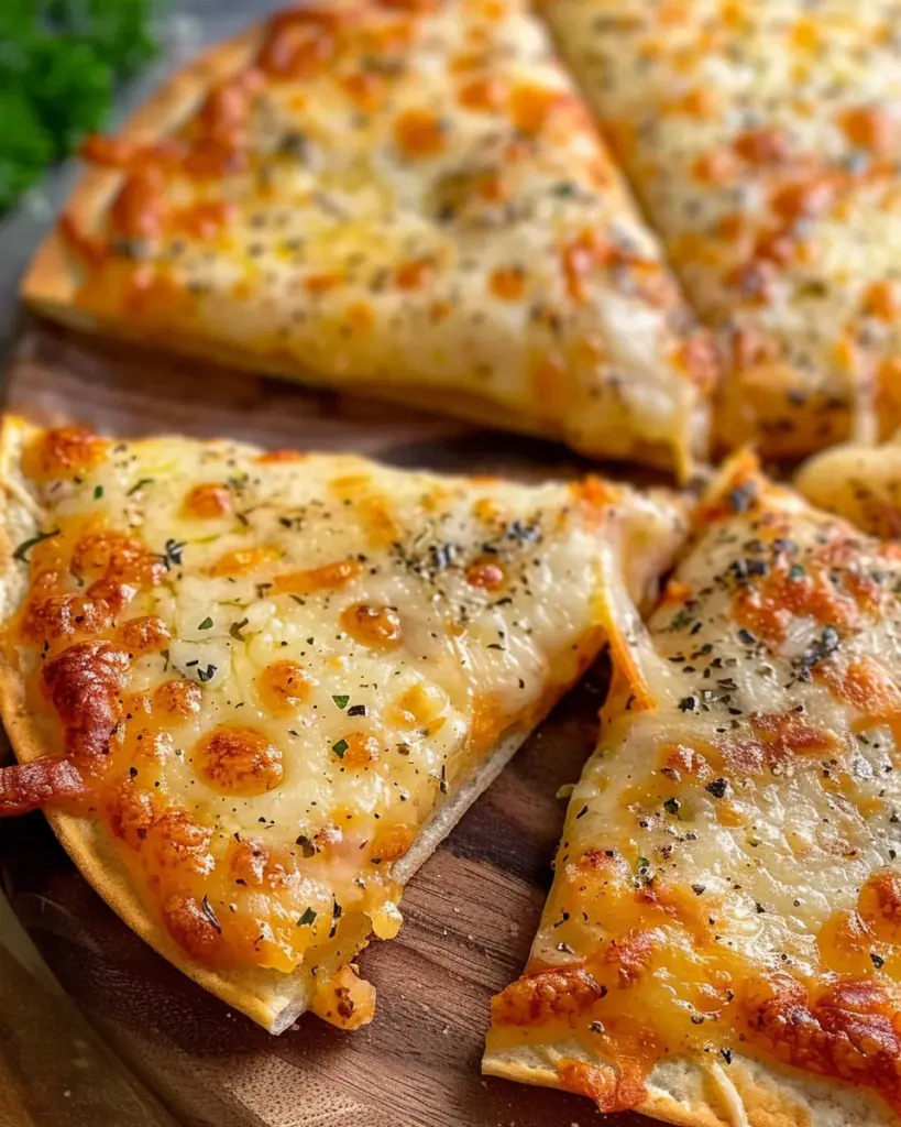 Air Fryer Cheesy Tortilla Garlic Bread