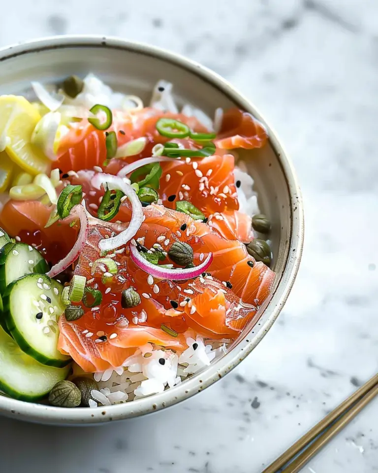 Miso Soy Salmon Sashimi Bowl