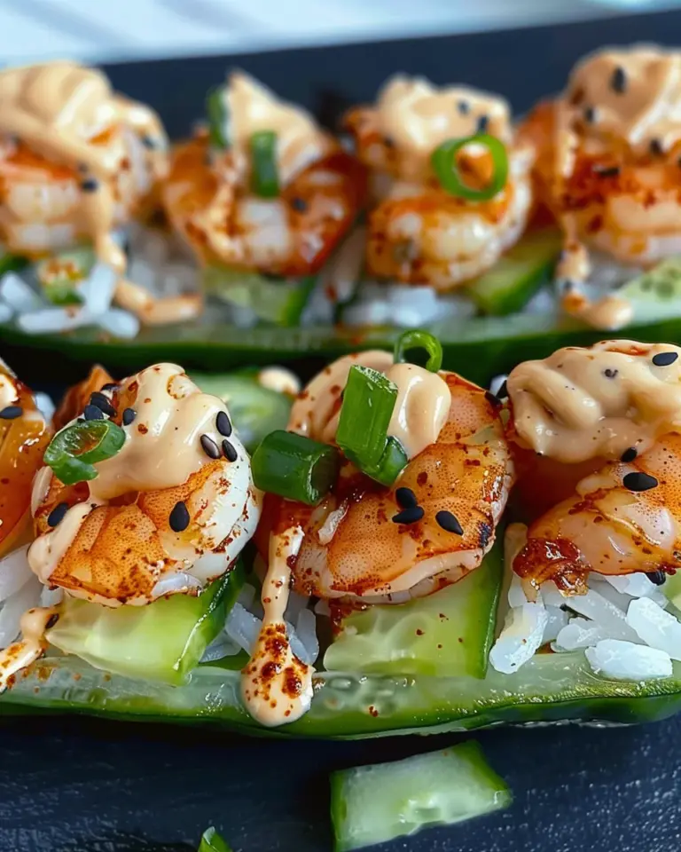 Shrimp Avocado Cucumber Boats