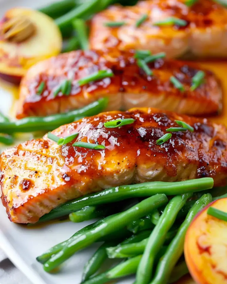 Bourbon Peach Glazed Salmon