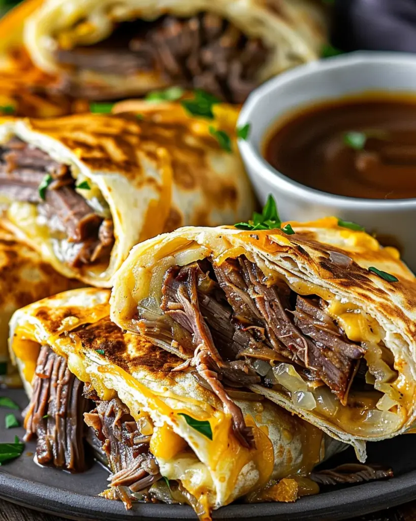French Dip Tortilla Roll Ups