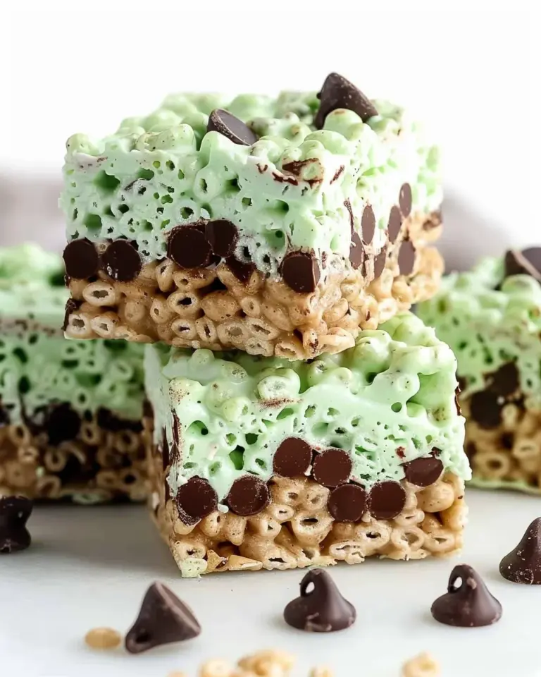Mint Chocolate Chip Rice Krispie Treats