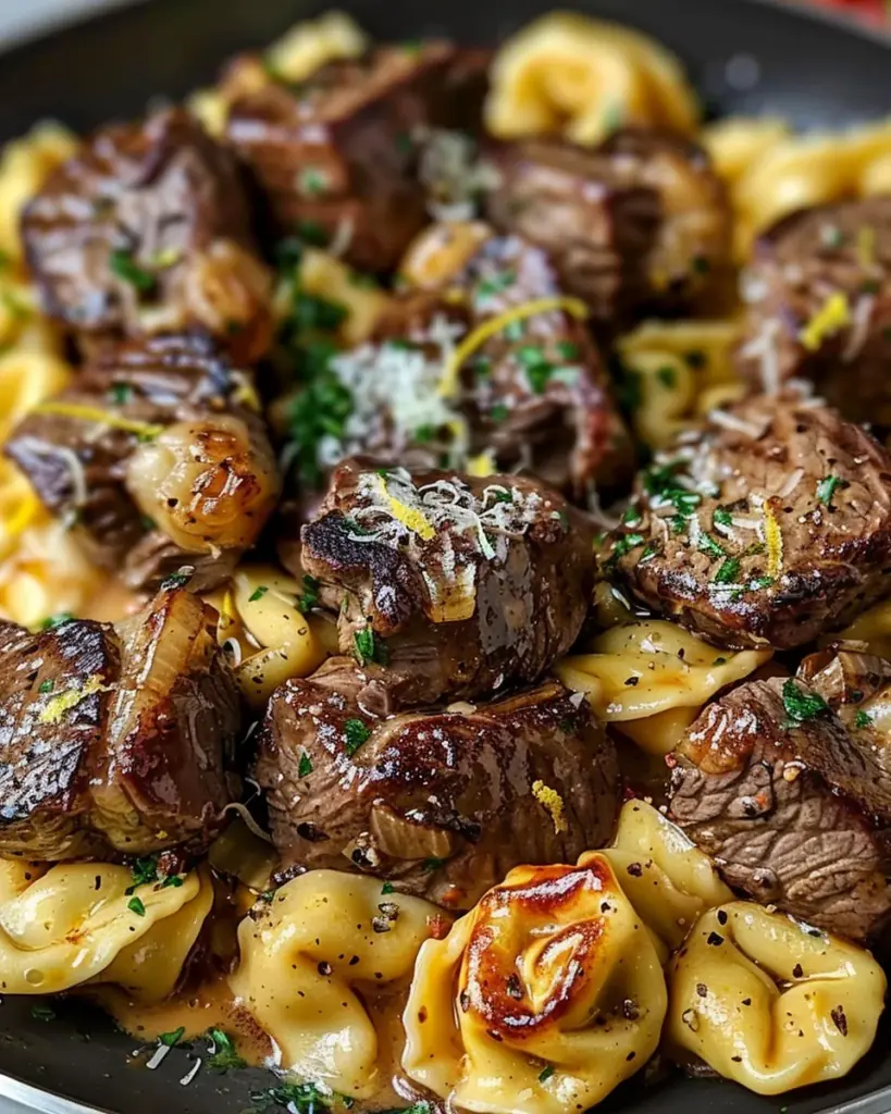 One-Pan Cowboy Butter Tortellini Steak Bites Recipe