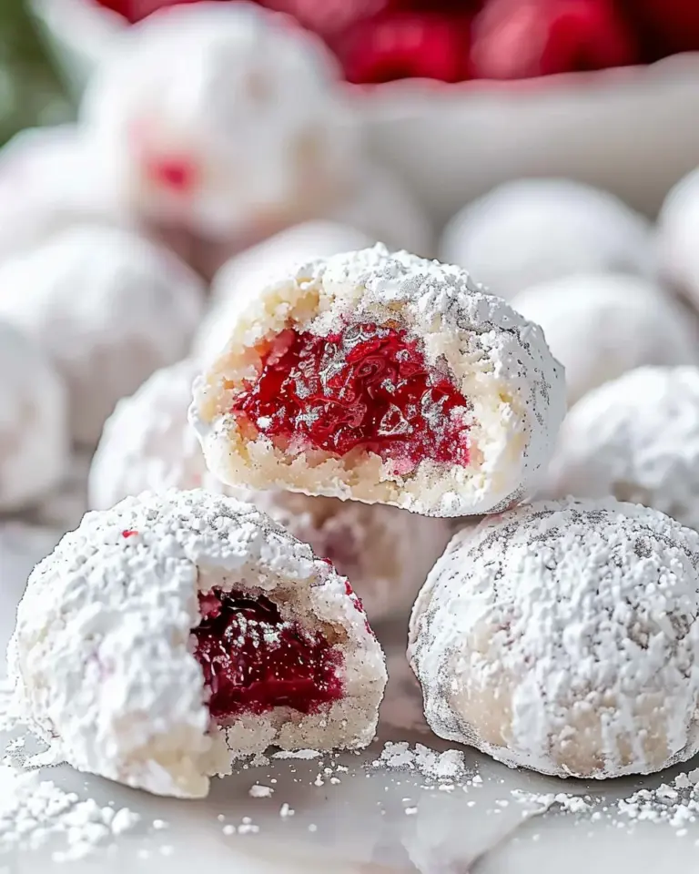 Raspberry Almond Snowball Cookies Delightful Easy Recipe