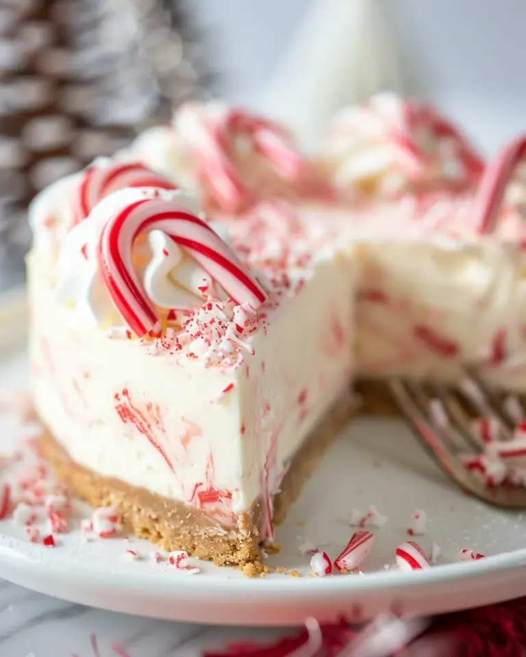 Candy Cane No Bake Cheesecake