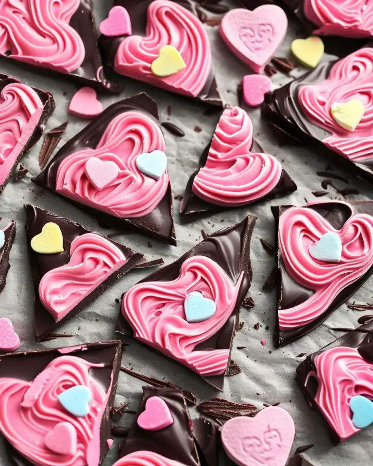 Conversation Heart Chocolate Bark