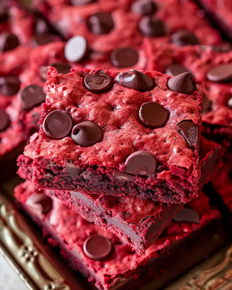 Red Velvet Chocolate Chip Bars