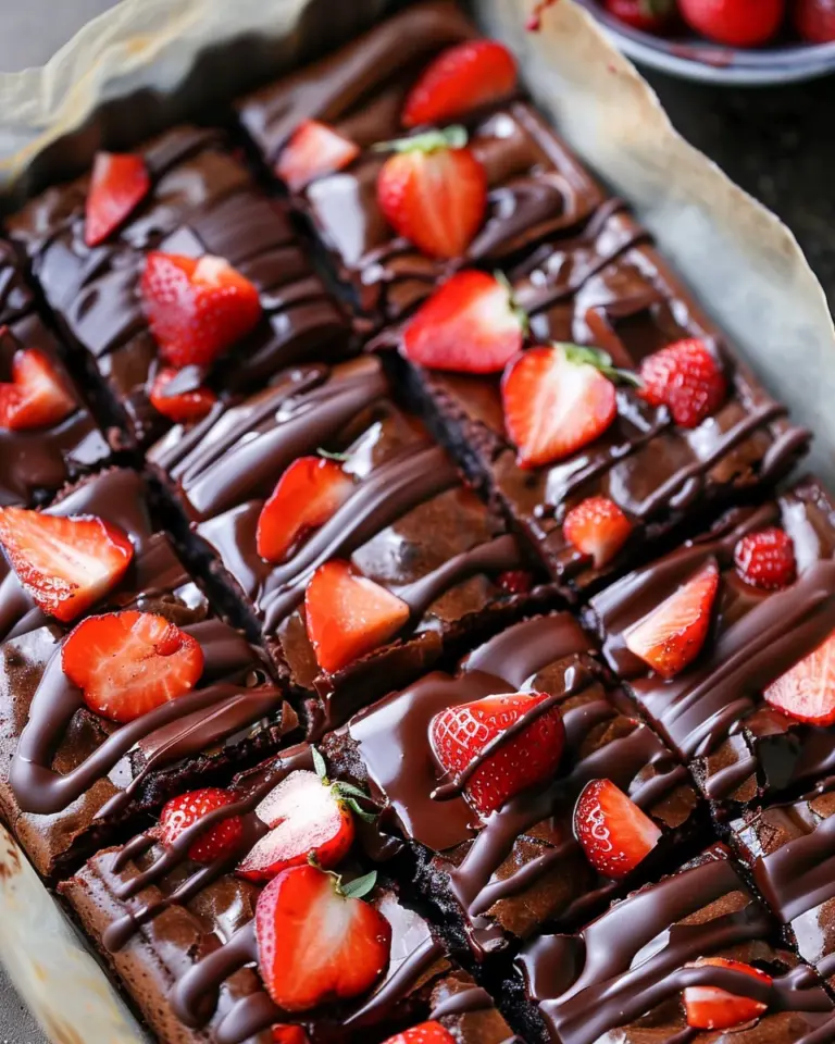 Gluten-Free Chocolate-Covered Strawberry Brownies