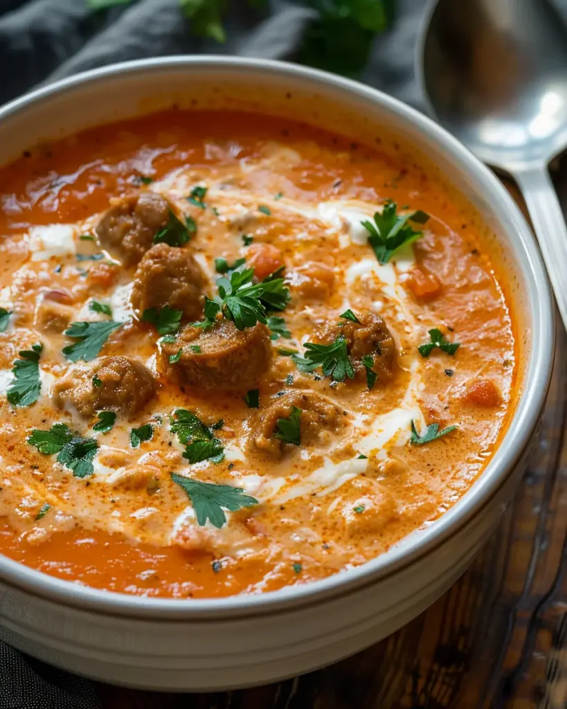 Sausage & Tomato Cream Cheese Soup