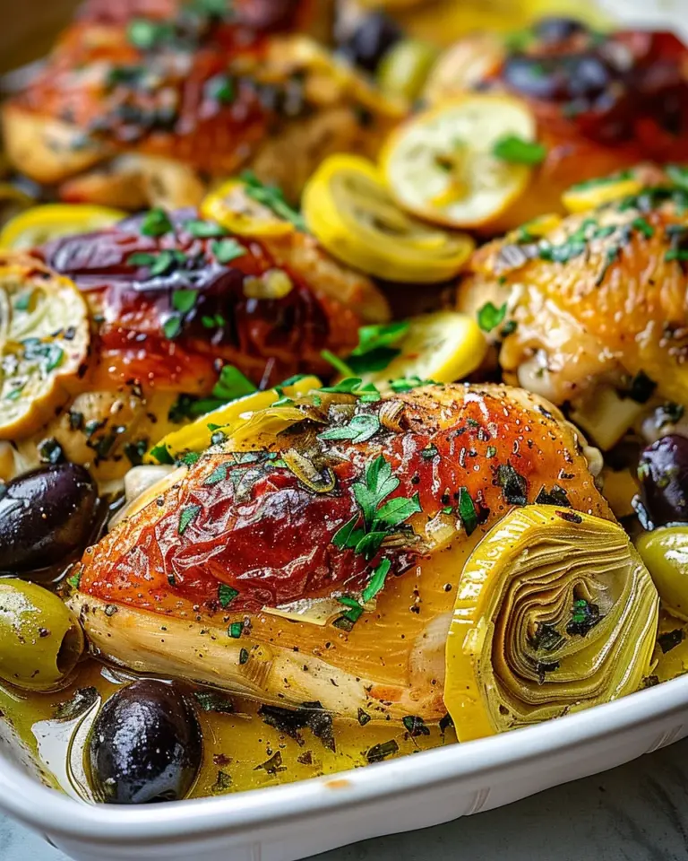 Mediterranean Lemon Chicken with Artichokes & Olives