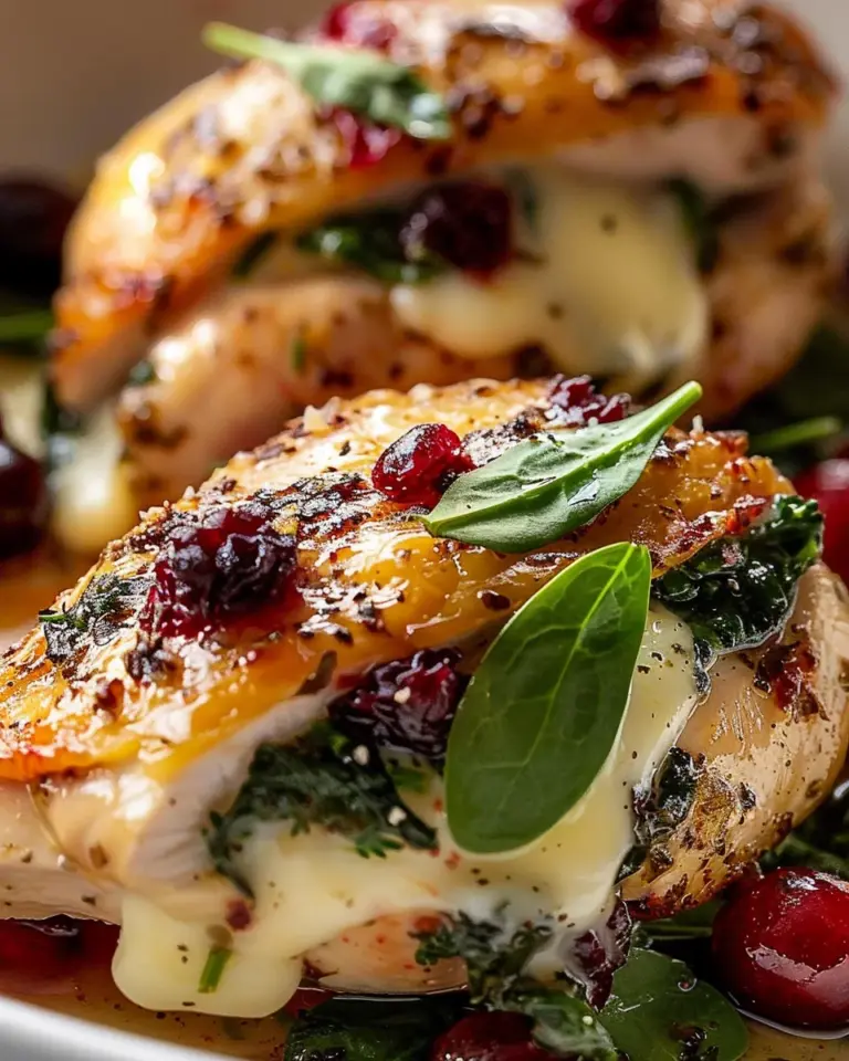 Cranberry & Spinach Stuffed Chicken with Brie