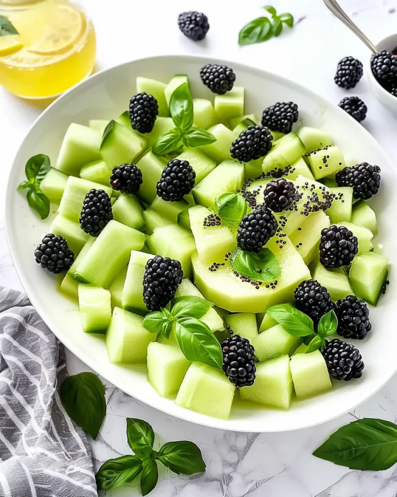 Blackberry Honeydew Salad with Basil