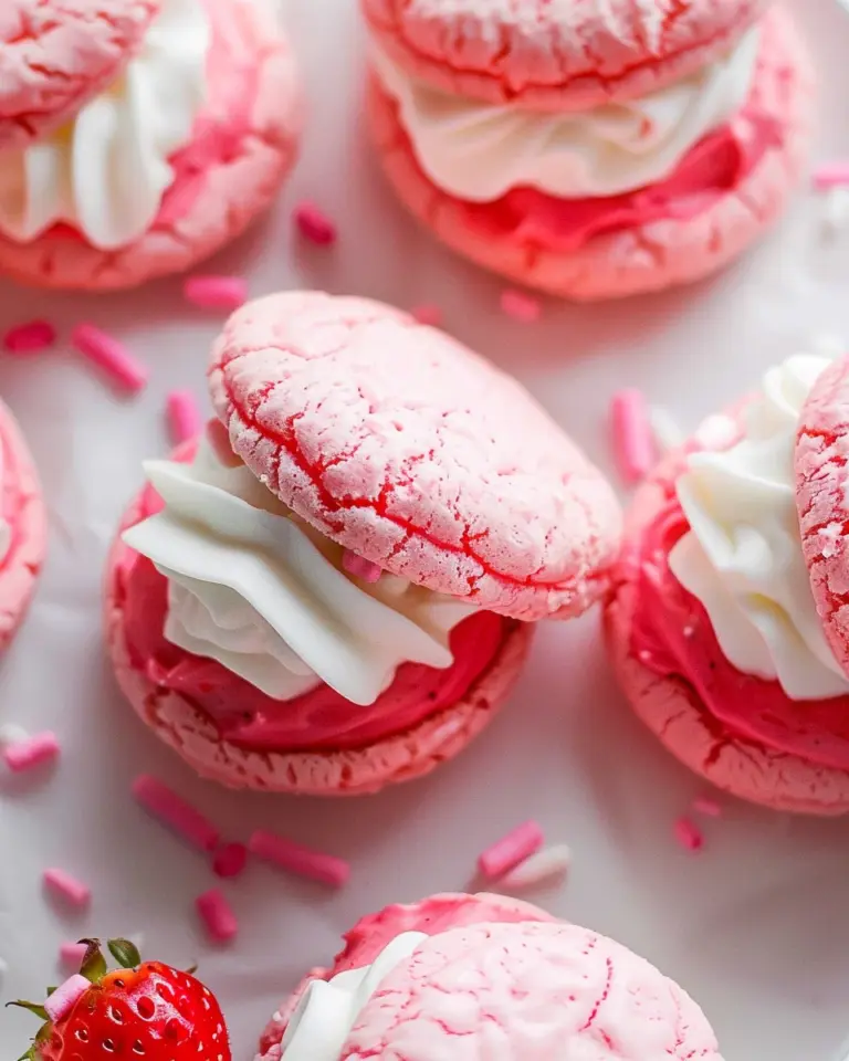 Strawberries and Cream Sandwich Cookies