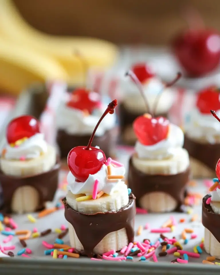 Chocolate Banana Sundae Bites