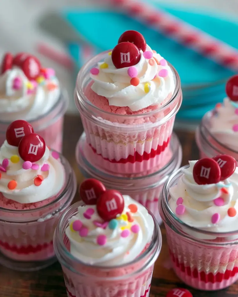 Pink Velvet Cupcakes in a Jar