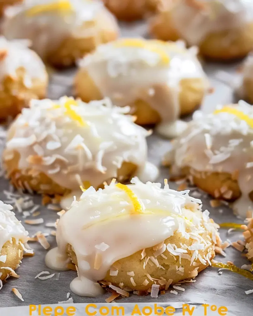 Dolly Parton Coconut Cookies with Lemon Glaze