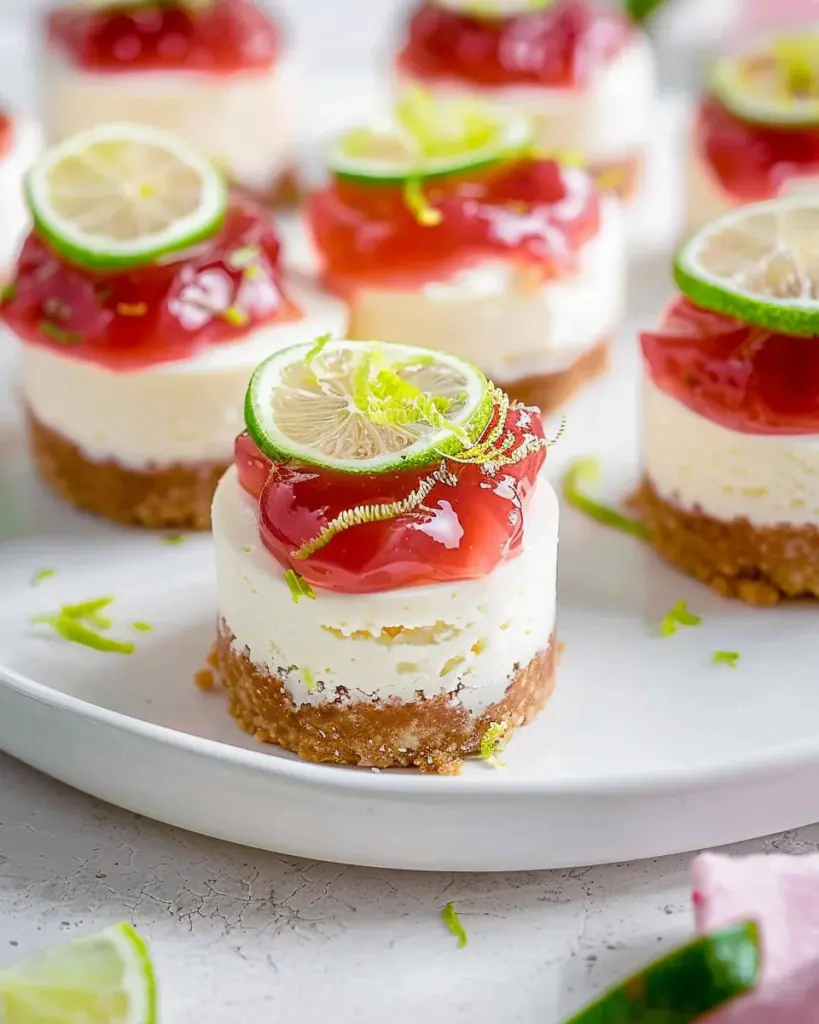Mini Lime and Guava Cheesecakes (no-bake)