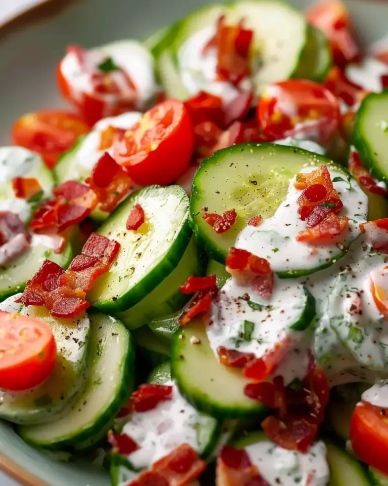 Crunchy Cucumber Salad with Bacon