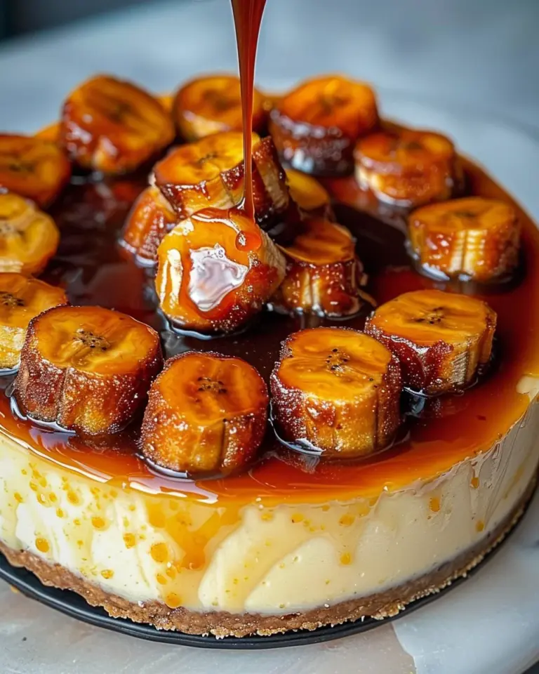 Caramelized Banana Cheesecake with Rum Glaze
