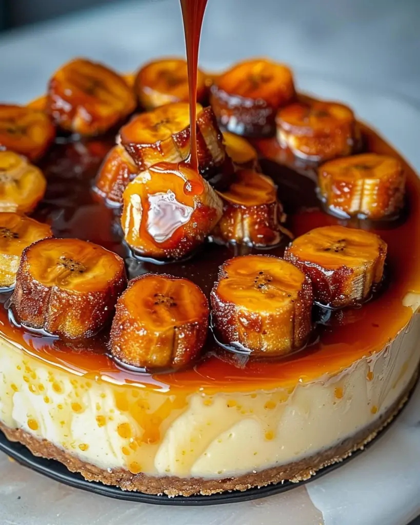 Caramelized Banana Cheesecake with Rum Glaze