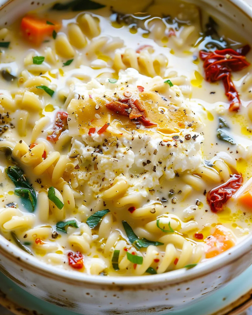 Creamy White Lasagna Soup with Veggies