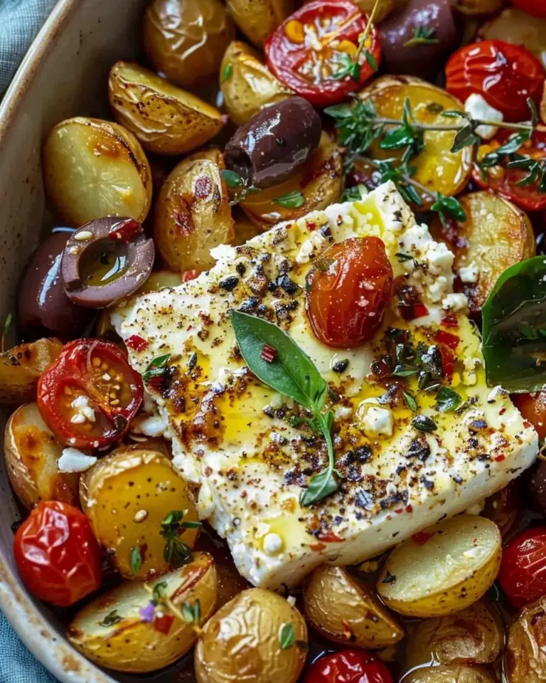 Baked Feta Potatoes (Easy Mediterranean One-Pan Recipe)